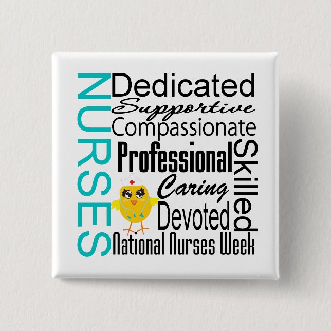 Collage zur Erkennung von Krankenschwestern - Woch Button (Vorderseite)
