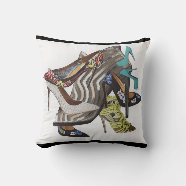 Collaged Druckkissen des Stiletts Heels Kissen (Vorderseite)