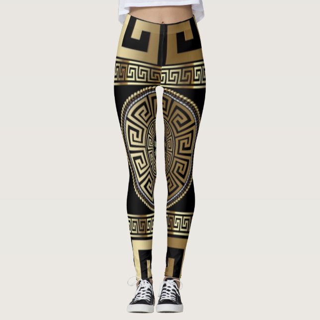 Collants à clé dorée grecque (Devant)