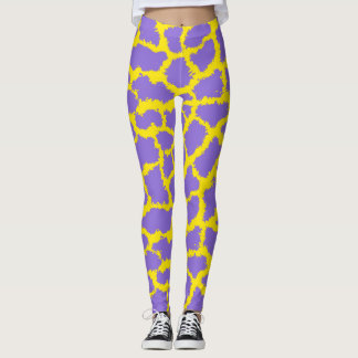Collants à Imprimé Girafe sur Fond Violet