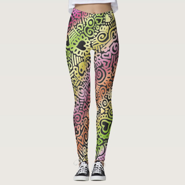 Collants à motif Doodle (Devant)