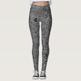 Collants à motif gribouillis
