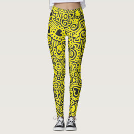 Collants à motif gribouillis