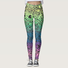 Collants à motif gribouillis pastel