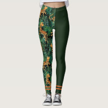 Collants à motif jungle de tigre et bloc de couleu