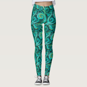 Collants à motif tourbillon vert de mer