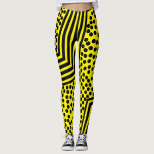 Collants à rayures à pois funky et gras