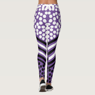 Collants à rayures à pois funky gras