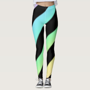 Collants à rayures diagonales pastel et noir