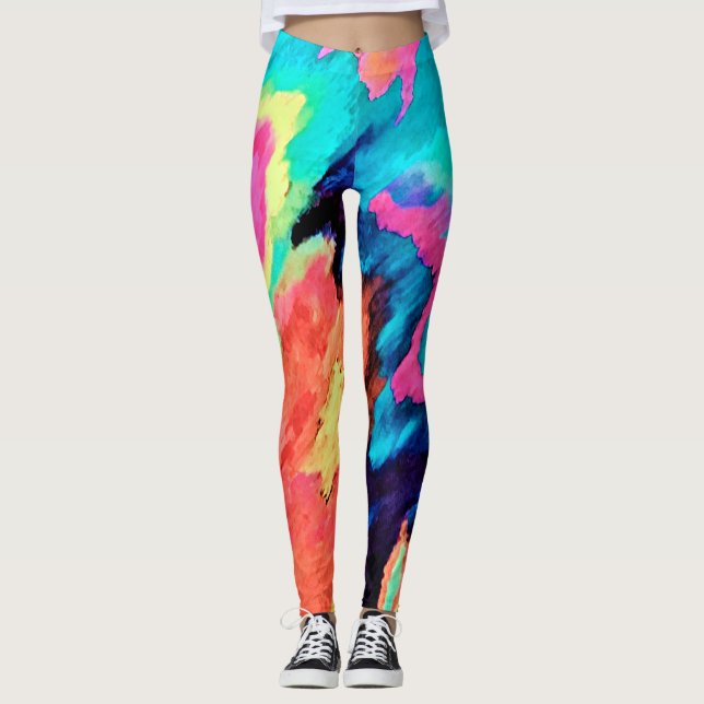 Collants avec impression d'art abstrait 2 couleurs (Devant)