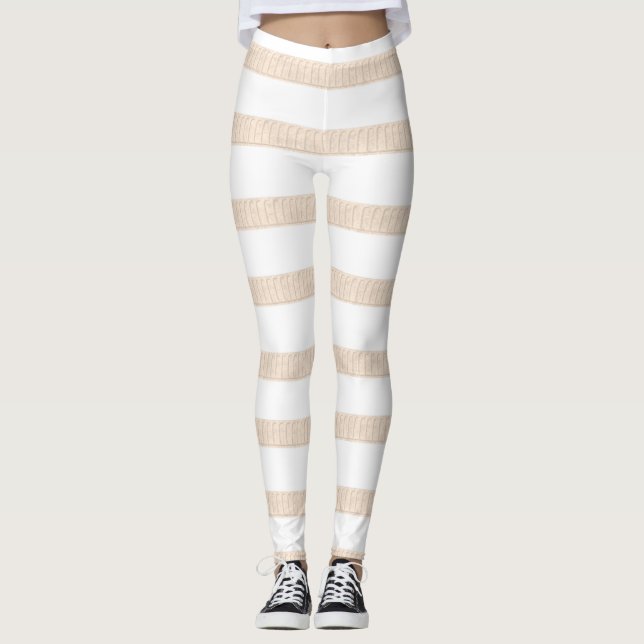 Collants beige et blanc (Devant)
