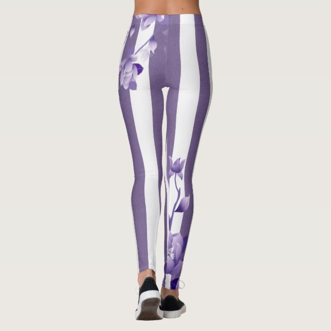 Collants blancs à fleurs violettes  (Dos)