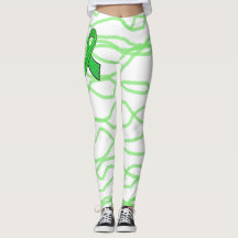 Collants blancs et vert citron ondulés Lyme