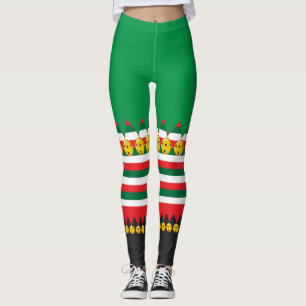 Collants de costume de lutin de Noël Jingle Bells