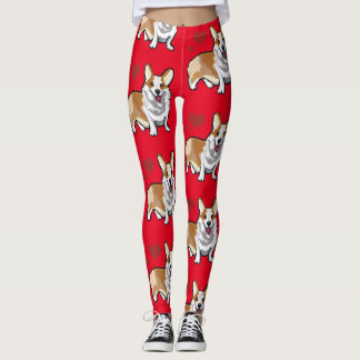 Collants de dessin animé de chien Corgi