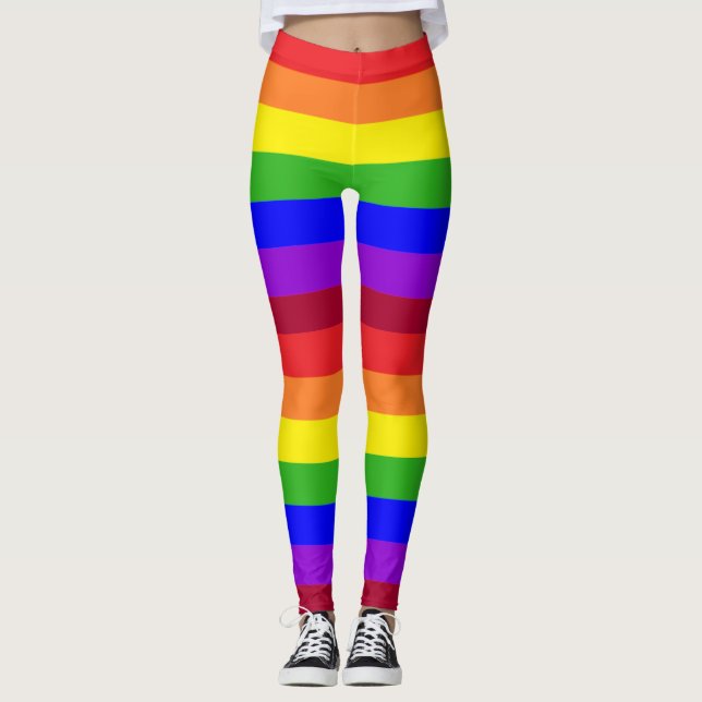 Collants de guêtres de fierté d'arc-en-ciel (Devant)