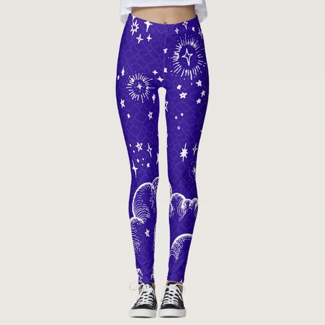 Collants de guêtres de "lune et d'étoiles" (Devant)