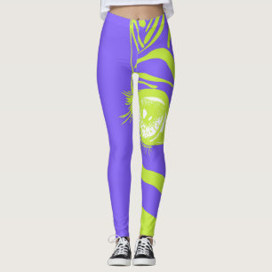 Collants de mode à motif zèbre néon