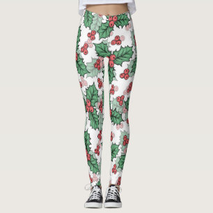 Collants de Noël au houx