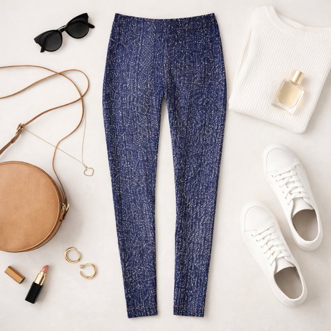 Collants Faux Denim Teinture Indigo (trendy mockup styled to spotlight that faux denim vibe )