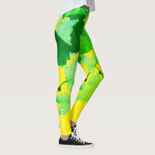 Collants Feuilles de Vigne Vertes Rêveuses