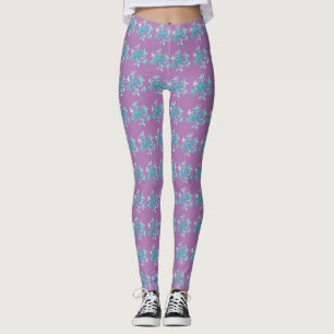 Collants flocons de neige aquarelle bleu violet hi
