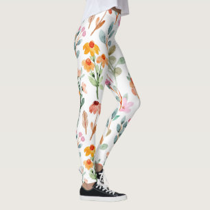 collants floraux au pastel à motif pivoine