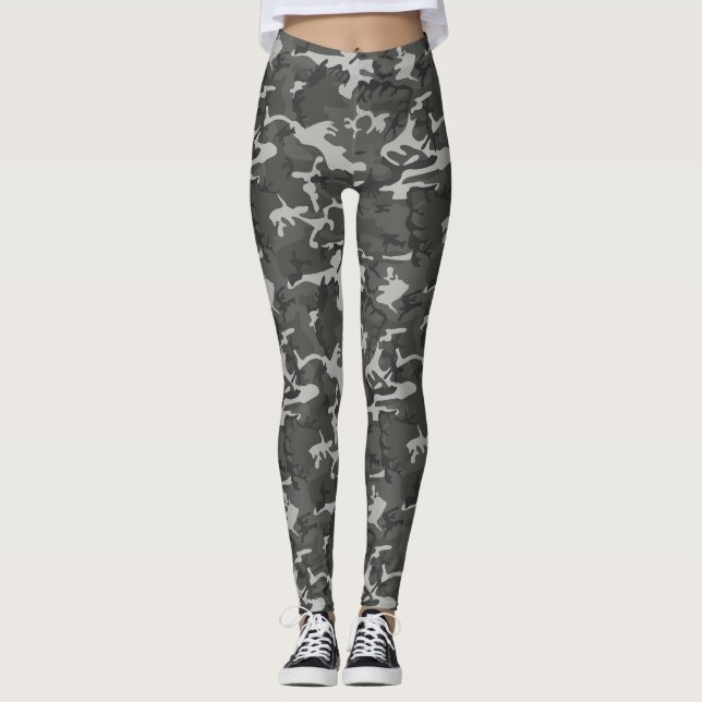 Collants gris et noirs de Camo (Devant)