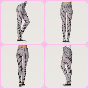 Collants gris rose à motif cercles et diamants