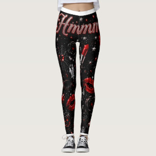 Collants Hmmm Red Lipstick Gothic Glam Halloween