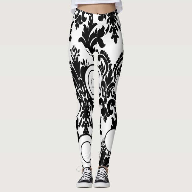 collants imprimés noir blanc long adolescent (Devant)