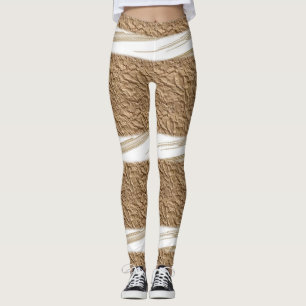 Collants longs blancs et beige