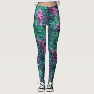 Collants Mermaid Scale Violet et Vert