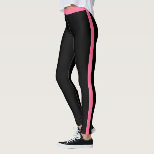 Collants noirs à rayure latérale rose Choisissez v