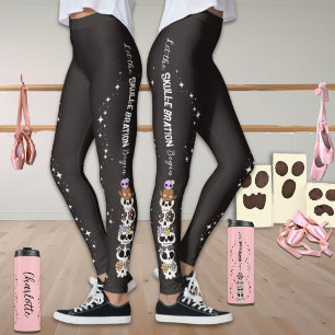 Collants noirs Halloween Mignons Crânes 