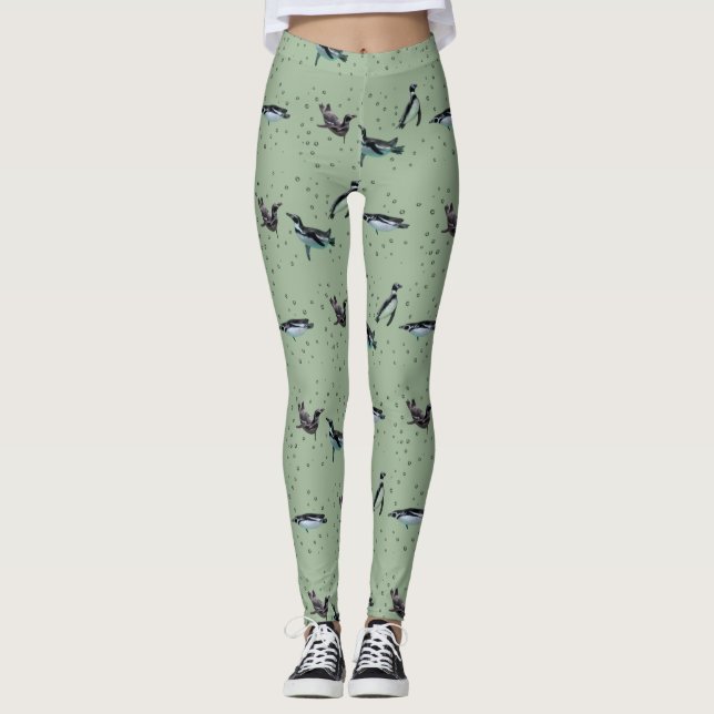 Collants Pingouins Bubbly (Vert Clair) (Devant)