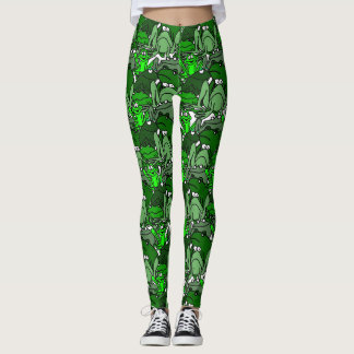Collants pour dames dessin animé grenouille verte