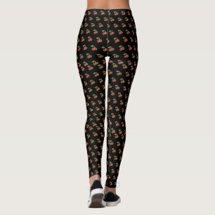 Collants rétro rockabilly cerise