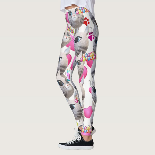 Collants Rose Chat Blanc  (Gauche)