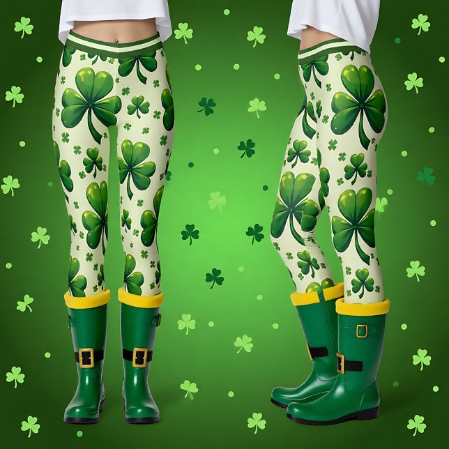 Collants St. Patrick's Day Clover Chaos (St. Patrick’s Day Clover Chaos Leggings)