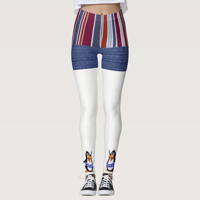 Collants Stripe Blue Penguin  (Devant)