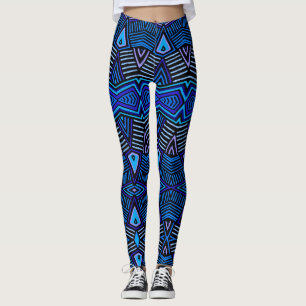 Collants tribaux africains - Bleu