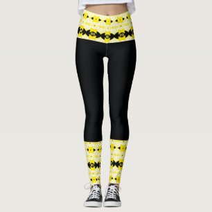 Collants Tribaux Jaune Clair et Noir