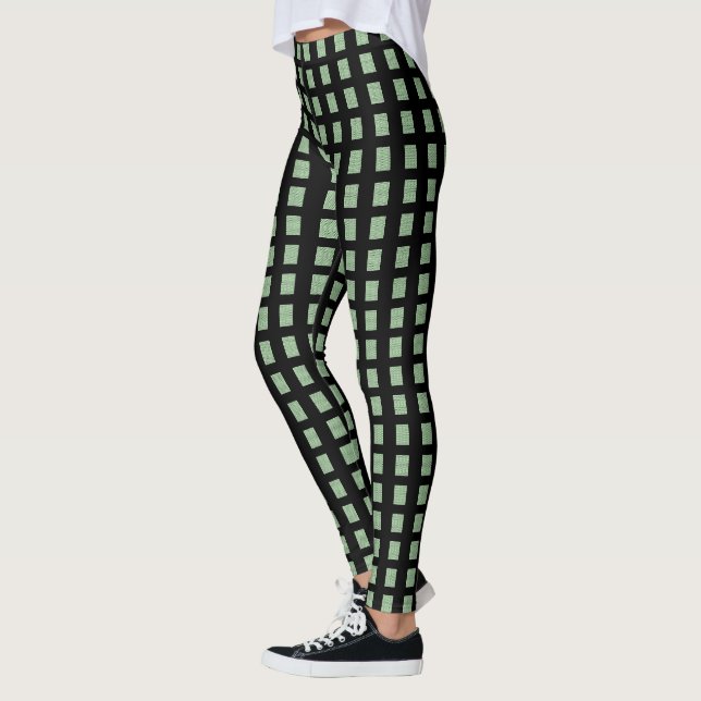 Collants Vert Noir Carré (Gauche)