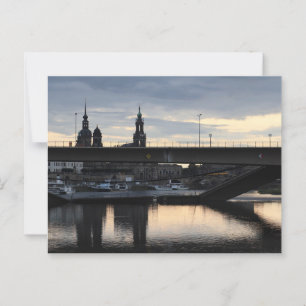 Collapsed Carola Bridge in Dresden Postkarte