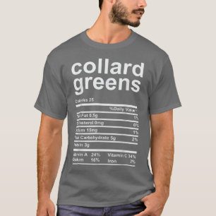 Collard Grüntöne Nutrition Facts Funny Erntedank T-Shirt