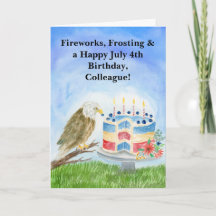Colleague July 4th Birthday Bald Eagle Patriotic