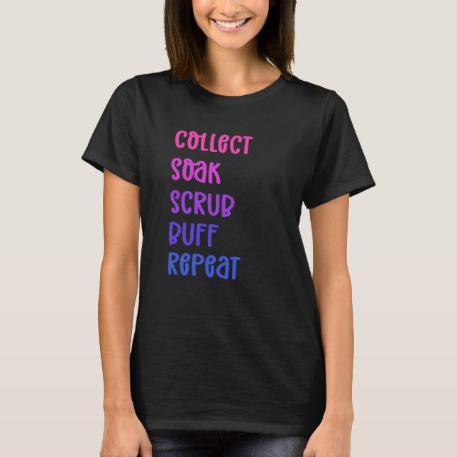 Collect Soak Scrub Buff Repeat Beachcombing T-Shirt (Vorderseite)