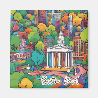 Collectible Funky City Magnet - Boston, MA