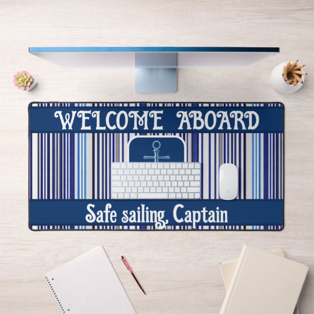 Collection branchée Summer Navy Blue Boat Stripes (Bureau 1)
